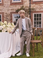 Neutral Relaxed Fit Stripe Suit Jacket (3-16yrs) - Image 2 of 12