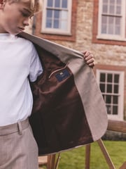 Neutral Relaxed Fit Stripe Suit Jacket (3-16yrs) - Image 4 of 12