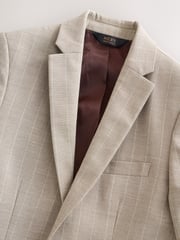 Neutral Relaxed Fit Stripe Suit Jacket (3-16yrs) - Image 9 of 12