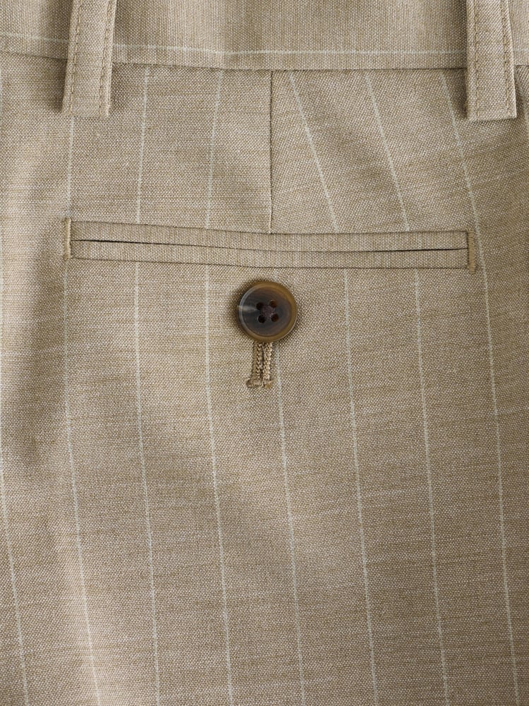 Neutral Relaxed Fit Stripe Suit Trousers (3-16yrs) - Image 8 of 8