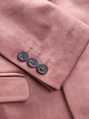 Pale Pink Velvet Suit Blazer (3-16yrs) - Image 4 of 5