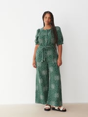 Oliver Bonas Green Short Sleeve Jumpsuit - Image 1 of 9