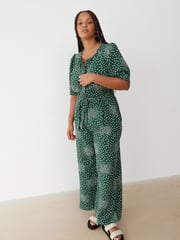 Oliver Bonas Green Short Sleeve Jumpsuit - Image 3 of 9