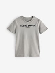 JACK & JONES JUNIOR Crew Neck Logo 100% Cotton White T-Shirts 3 Pack - Image 3 of 4