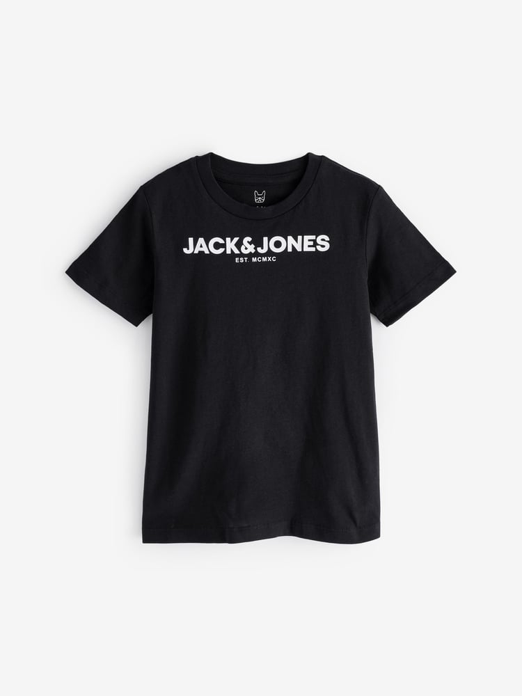 JACK & JONES JUNIOR Crew Neck Logo 100% Cotton White T-Shirts 3 Pack - Image 4 of 4