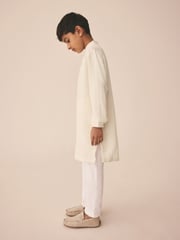 Ecru Textured Jacqard EID Kurta (3mths-16yrs) - Image 3 of 9