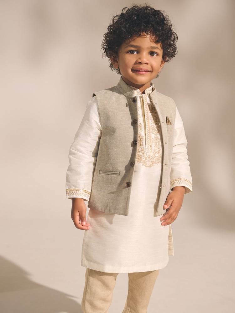 Neutral Eid Waistcoat (3mths-16yrs) - Image 1 of 8