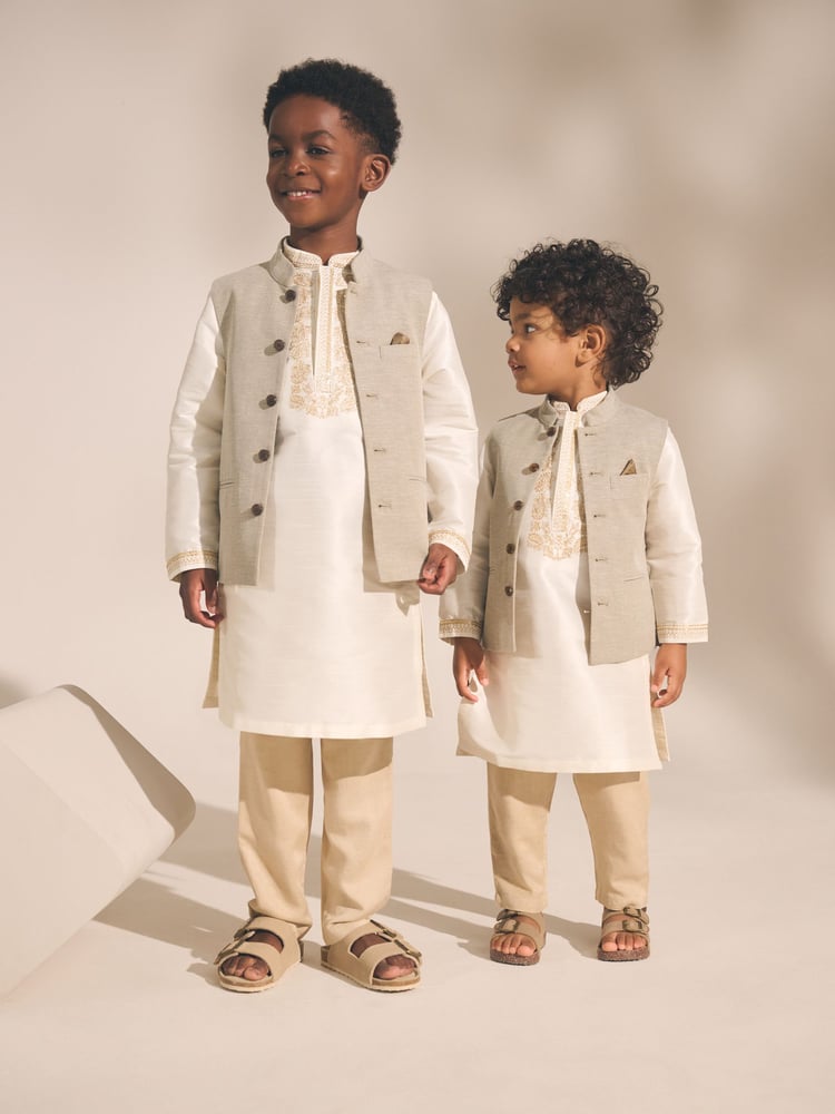Neutral Eid Waistcoat (3mths-16yrs) - Image 2 of 8