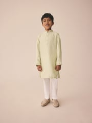 Light Green Embroidered EID Kurta (3mths-16yrs) - Image 1 of 4