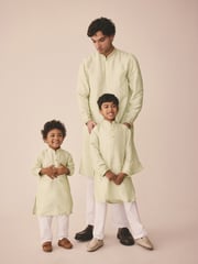 Light Green Embroidered EID Kurta (3mths-16yrs) - Image 3 of 4