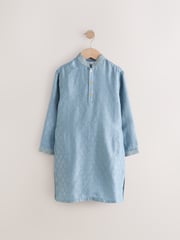 Blue Leaf Embroidered EID Kurta (3mths-16yrs) - Image 6 of 9