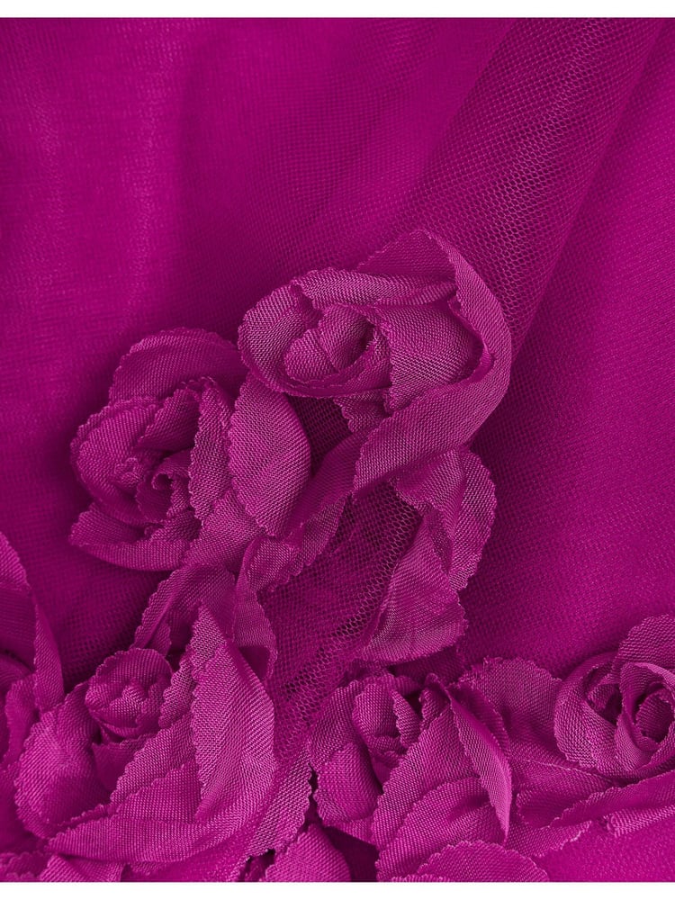 Monsoon Pink 3D Rose A-Line Dress - Image 3 of 3