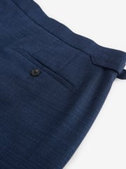 Navy Blue Slim Fit Textured Side Adjuster Shorts - Image 9 of 10