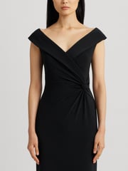 Lauren Ralph Lauren Leonidas V Neck Rouched Jersey Gown Dress - Image 3 of 7