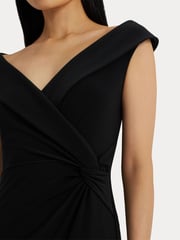Lauren Ralph Lauren Leonidas V Neck Rouched Jersey Gown Dress - Image 6 of 7