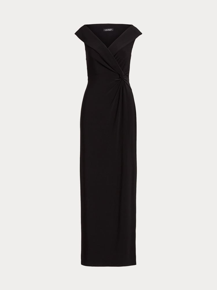 Lauren Ralph Lauren Leonidas V Neck Rouched Jersey Gown Dress - Image 7 of 7