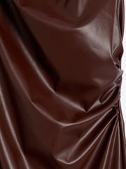 River Island Brown Faux Leather Drape Midi Dress - Image 3 of 3