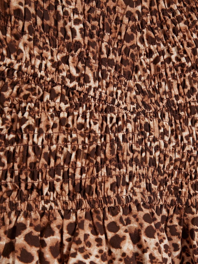 River Island Leopard Print Shirred Top - Image 4 of 4