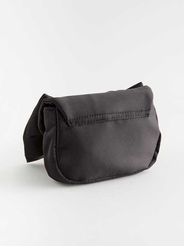Black Statement Satin Bow Bag - Image 2 of 4 Black Statement Satin Bow Bag - Image 2 of 4