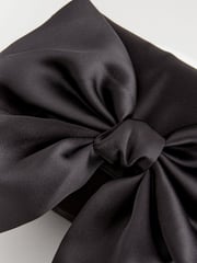 Black Statement Satin Bow Bag - Image 3 of 4