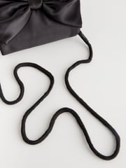 Black Statement Satin Bow Bag - Image 4 of 4