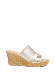 Pavers Gold Metallic Wedge Espadrilles - Image 1 of 5