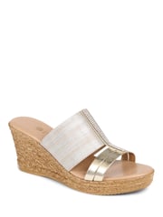 Pavers Gold Metallic Wedge Espadrilles - Image 3 of 5
