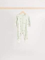 Green Baby 100% Cotton Sleepsuit 5 Pack (0mths-2yrs) - Image 3 of 13