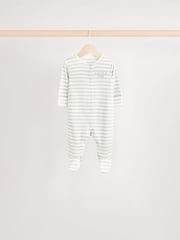 Green Baby 100% Cotton Sleepsuit 5 Pack (0mths-2yrs) - Image 8 of 13