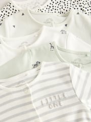 Green Baby 100% Cotton Sleepsuit 5 Pack (0mths-2yrs) - Image 9 of 13