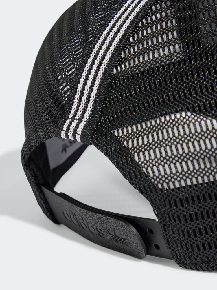 adidas Originals Black Curved Trucker Cap - Image 4 of 4