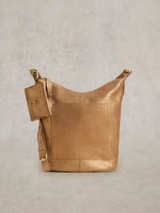 White Stuff Metallic Fern Leather Cross-Body Bag - Image 1 of 5