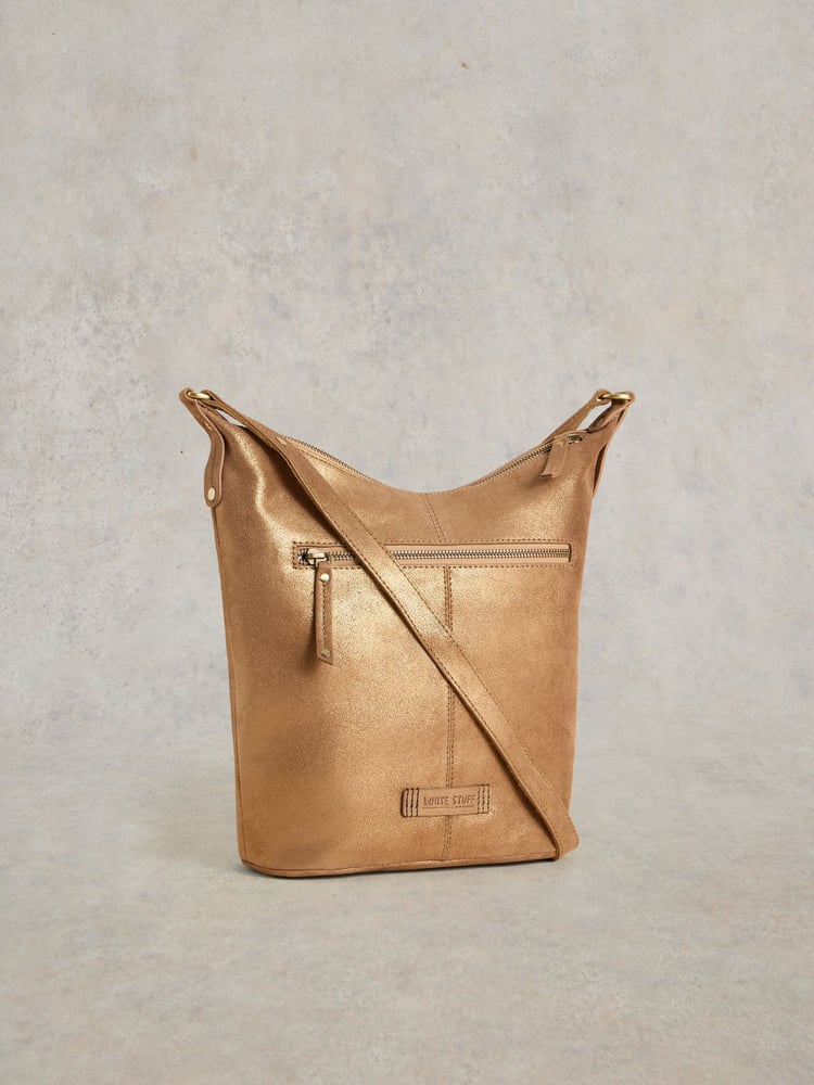 White Stuff Metallic Fern Leather Cross-Body Bag - Image 2 of 5