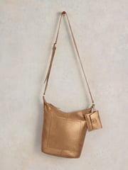 White Stuff Metallic Fern Leather Cross-Body Bag - Image 3 of 5