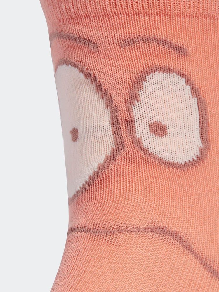 adidas Orange/White Little Kids Adiraptor Crew Socks 3 Pack - Image 4 of 4