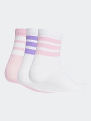 adidas White Ribbed 3 Pack Socks - Image 2 of 4