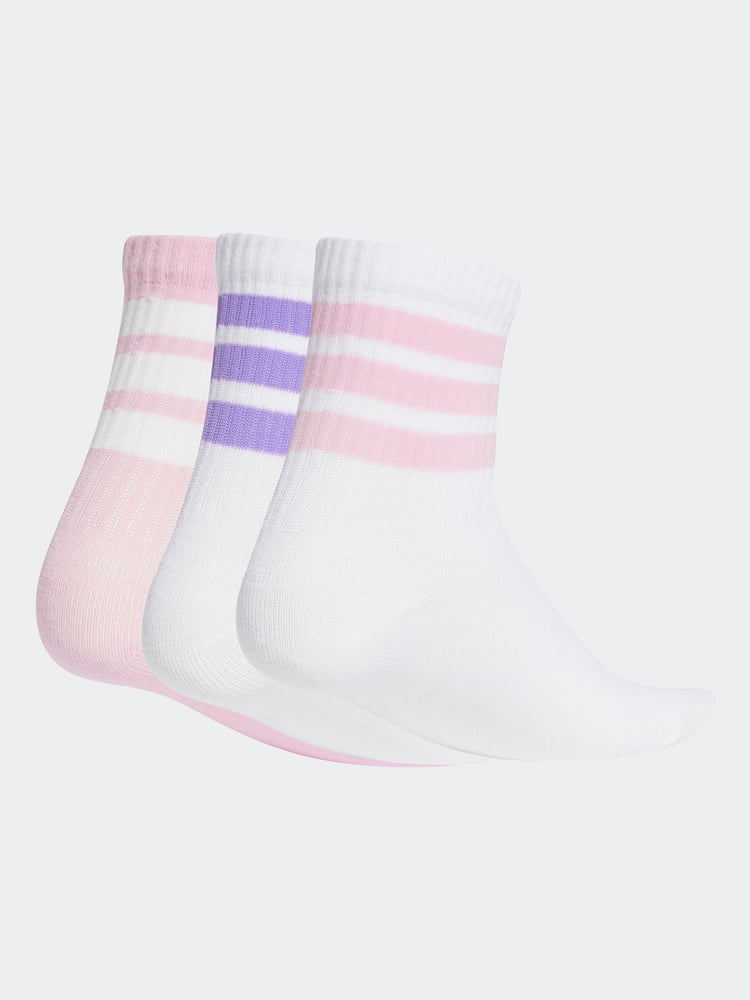 adidas White Ribbed 3 Pack Socks - Image 2 of 4