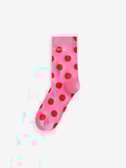 adidas Pink/White Little Kids Minnie Mouse Socks 3 Pack - Image 2 of 4