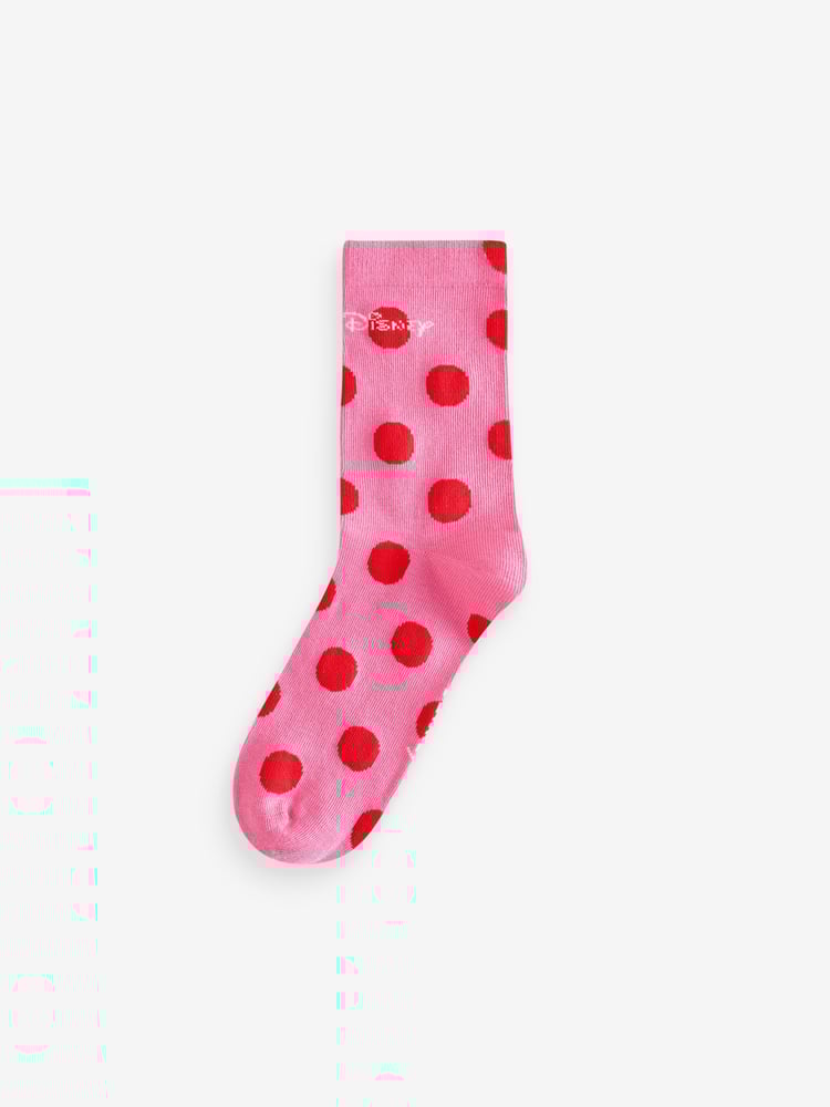 adidas Pink/White Little Kids Minnie Mouse Socks 3 Pack - Image 2 of 4