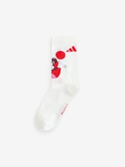 adidas Pink/White Little Kids Minnie Mouse Socks 3 Pack - Image 4 of 4