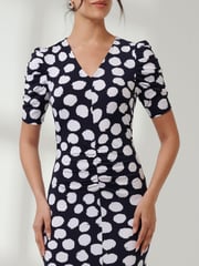 Jolie Moi Black Puff Sleeve Bodycon Midi Dress - Image 3 of 6