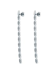Ted Baker Silver Tone Isalie Crystal Baguette Slinky Drop Earrings - Image 5 of 7