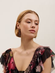 Ted Baker Silver Tone Isalie Crystal Baguette Slinky Drop Earrings - Image 7 of 7