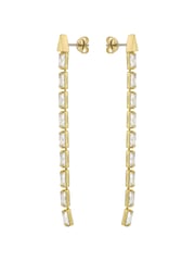 Ted Baker Gold Tone Isalie Crystal Baguette Slinky Drop Earrings - Image 4 of 7