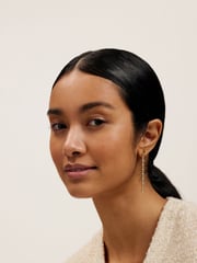 Ted Baker Gold Tone Isalie Crystal Baguette Slinky Drop Earrings - Image 6 of 7