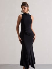 Club L London Black Brionna Twist Front Maxi Dress - Image 1 of 5