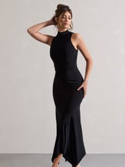 Club L London Black Brionna Twist Front Maxi Dress - Image 3 of 5