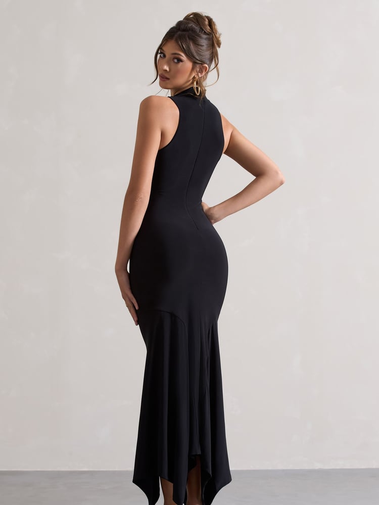 Club L London Black Brionna Twist Front Maxi Dress - Image 5 of 5