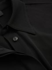 Reiss Black Alexandra Atelier Polo Collar Jersey Maxi Dress - Image 6 of 6