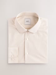 Neutral/Ecru/Black Slim Fit Easy Care Textured Single Cuff Smart Shirts 3 Pack - Image 11 of 13